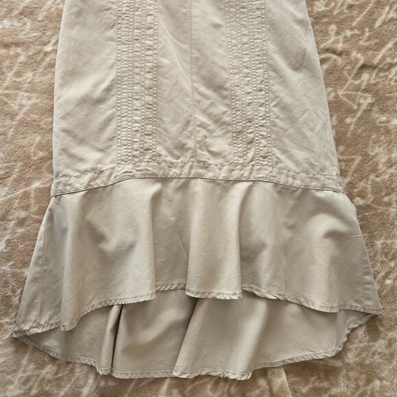 Mexx Linen ‑ Cotton Strappy Fitted Dress with Ruffled Hem - Fits Size 2 - 4 - Picture 5 of 8